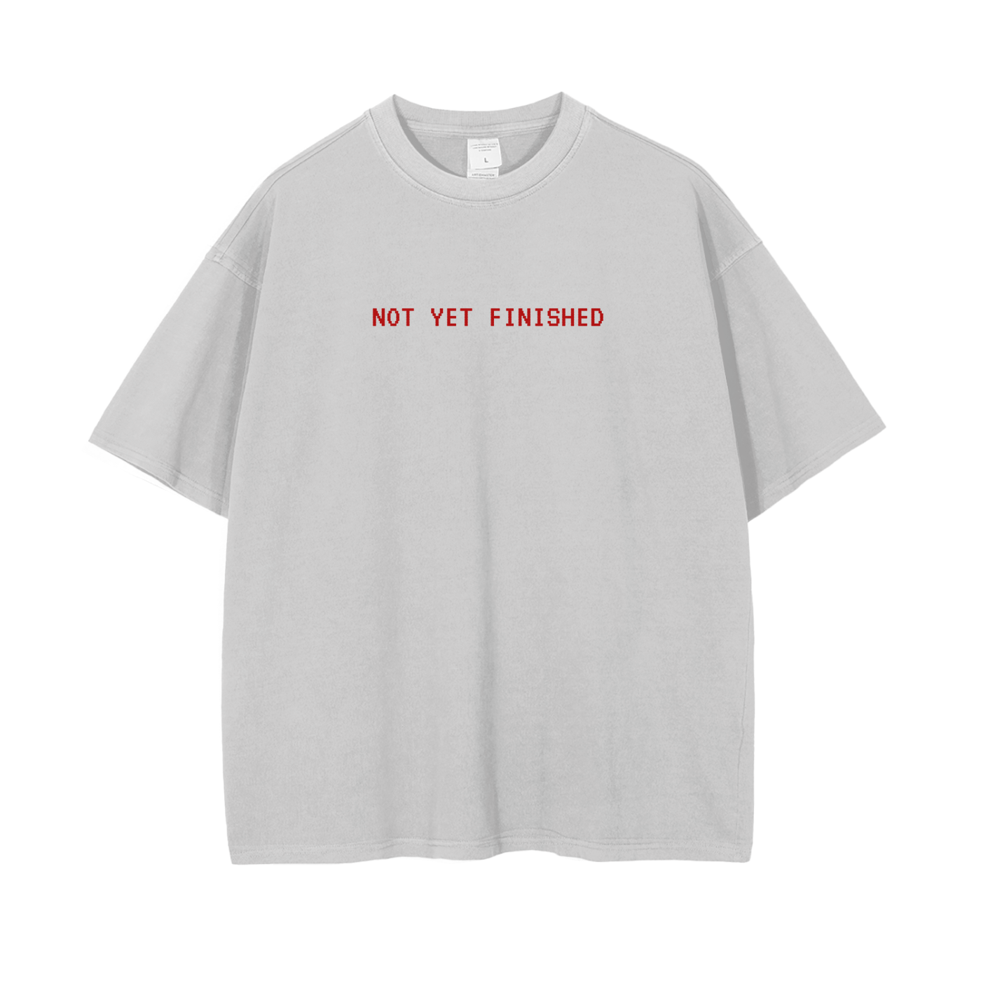Not Yet Finished Vintage Wash Drop Shoulder T-Shirt - 250 GSM