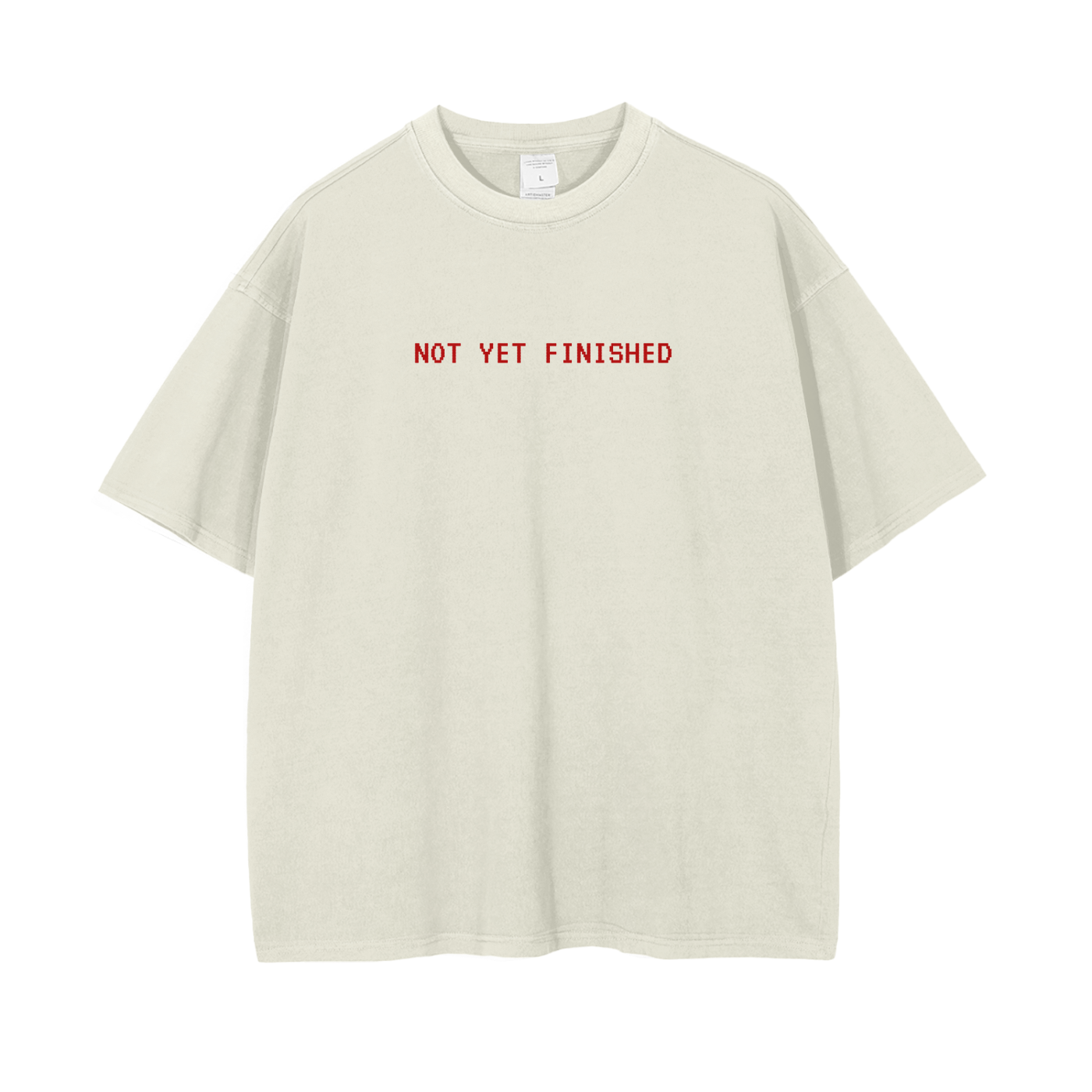 Not Yet Finished Vintage Wash Drop Shoulder T-Shirt - 250 GSM